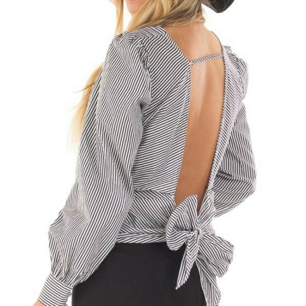 NWOT STRIPED LONG SLEEVE TOP